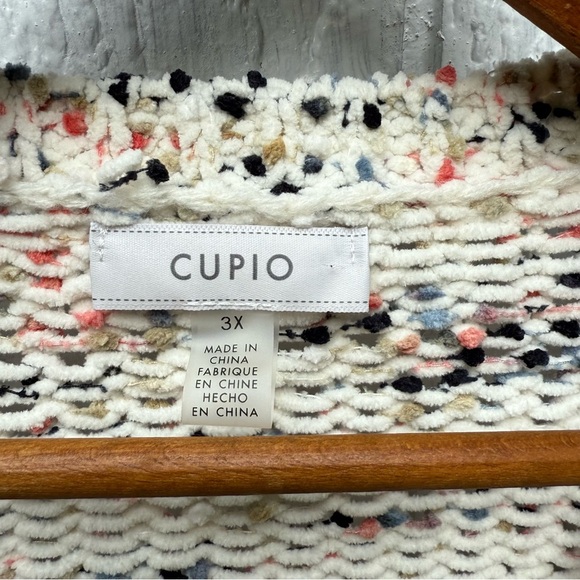 Cupio Women’s Knit Sweater Chunky Speckled Confetti Cream Polyester 3XL - Picture 3 of 8